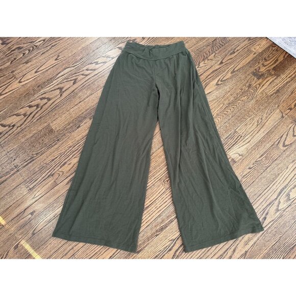 LABO.ART Green Cotton Wide Leg Cropped Pants Size 2 Medium - Picture 1 of 3